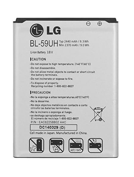 LG Orijinal G2 Mini D620 BL-59UH 3.8V 2440mAh 9.3Wh Cep Telefonu Batarya Pil