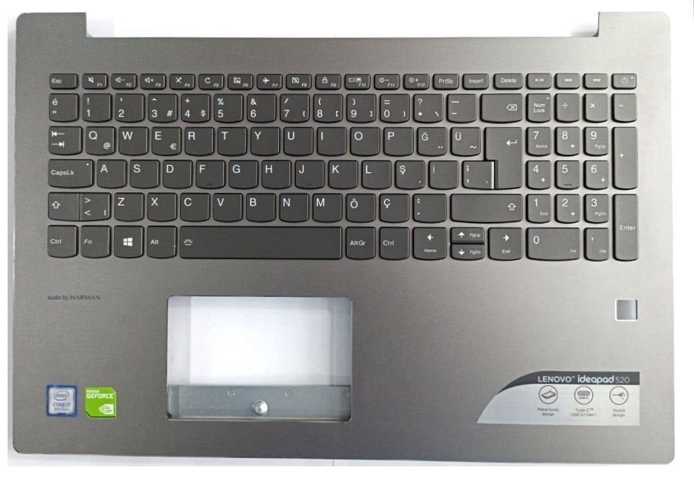 Orijinal Lenovo ideapad 520-15IKB 81BF 80YL Notebook Ledli Klavye Dahil Üst Kasa AM14K000300