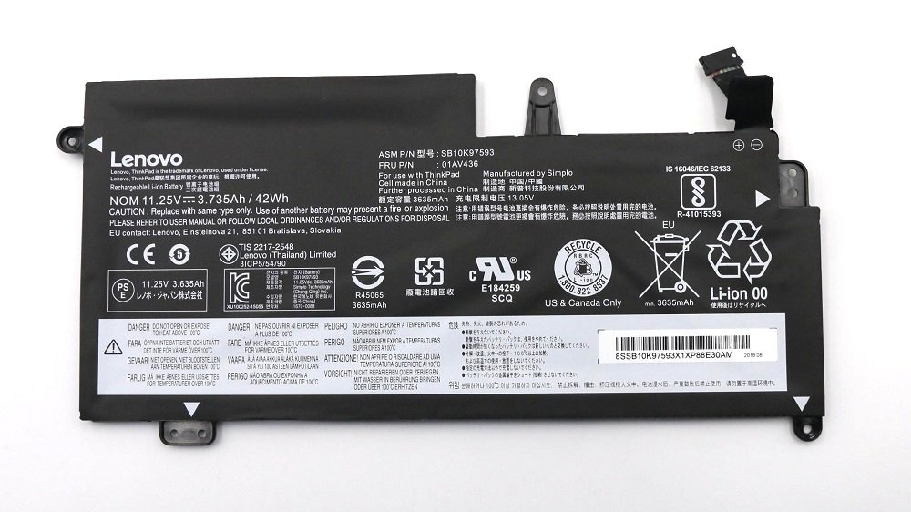 Orijinal Lenovo Thinkpad 13 Gen2 Notebook Batarya Laptop Pili 01AV436