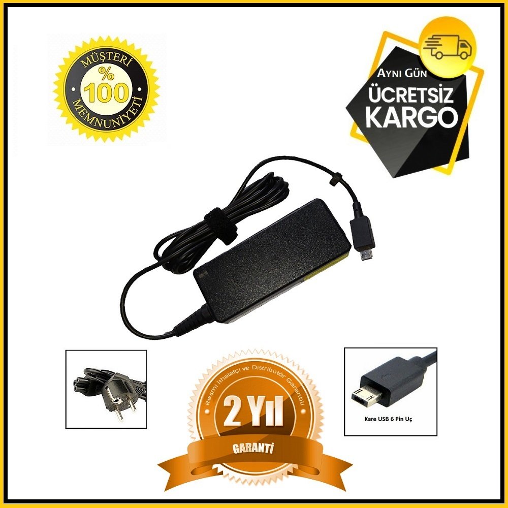 Asus EeeBook E202, E202S 19V 1.75A USB 6 Pin Notebook Adaptör Şarj Aleti