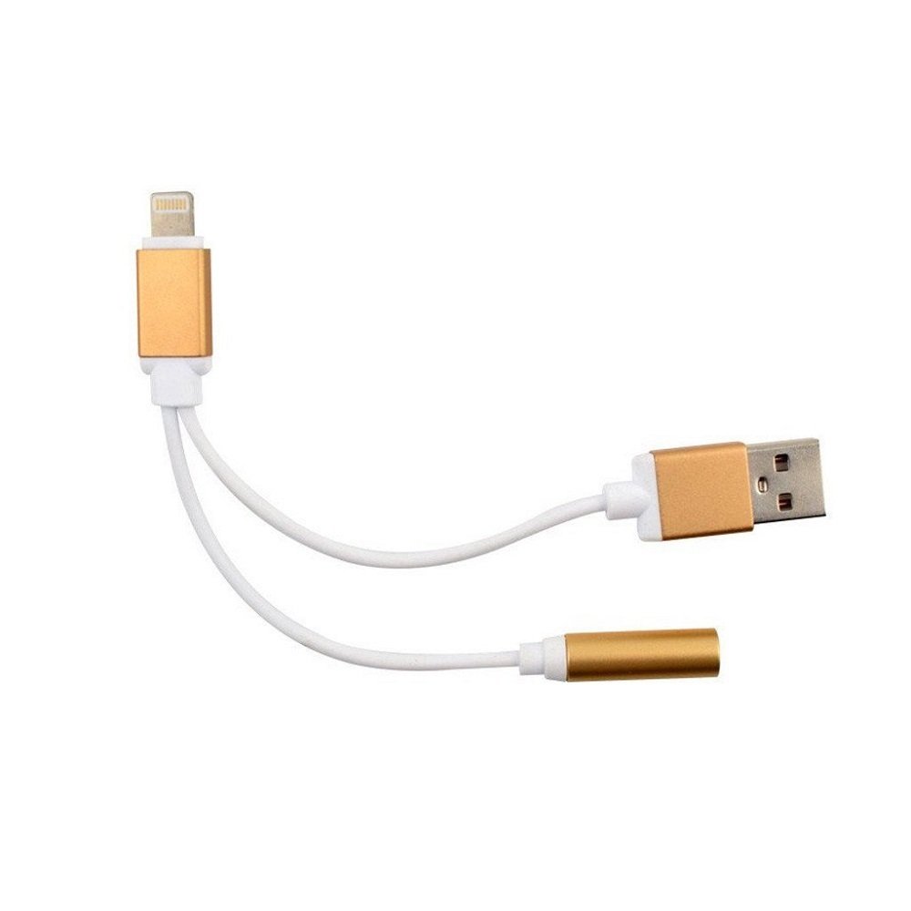 Apple iPhone 7 7 Plus Usb 3.5mm Dönüştürücü AUX Bağlantı Kablosu GOLD