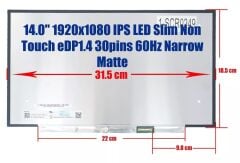 14.0 Full Hd 1920x1080 NV140FHM-N4C N140HCE-EN2 REV.C2 N140HCA-EAC REV.C4, 5D10M42879 5D10M42880 Orijinal Lcd panel ekran