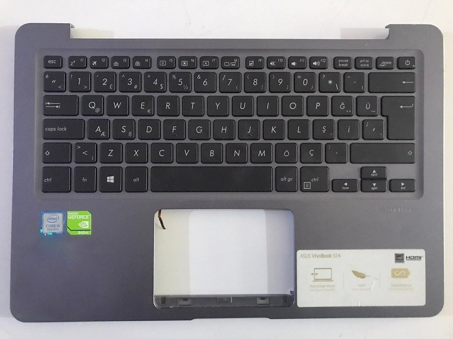 Asus S14 S410 S410U S406 Klavye Dahil Üst Kasa 13NB0GF2AP0201