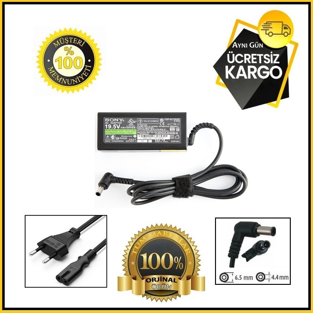 Orijinal Sony Vaio VPCEB2E1R VPCEB2C5E VPCEB2B4E 19.5V 3.3A Adaptör Şarj Aleti