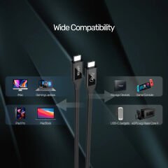 UNITEK USB4 THUNDERBOLT KABLO 0.8MT(C14100BK-0.8M)