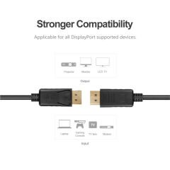 UNITEK DISPLAY PORT 1.2 KABLO 1.5MT 4K (Y-C607BK)