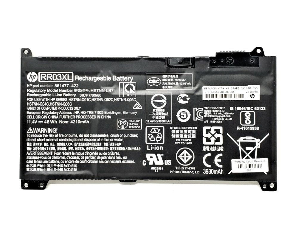 Orijinal HP ProBook 430 G4 Serisi Notebook Laptop Batarya Pil RR03XL