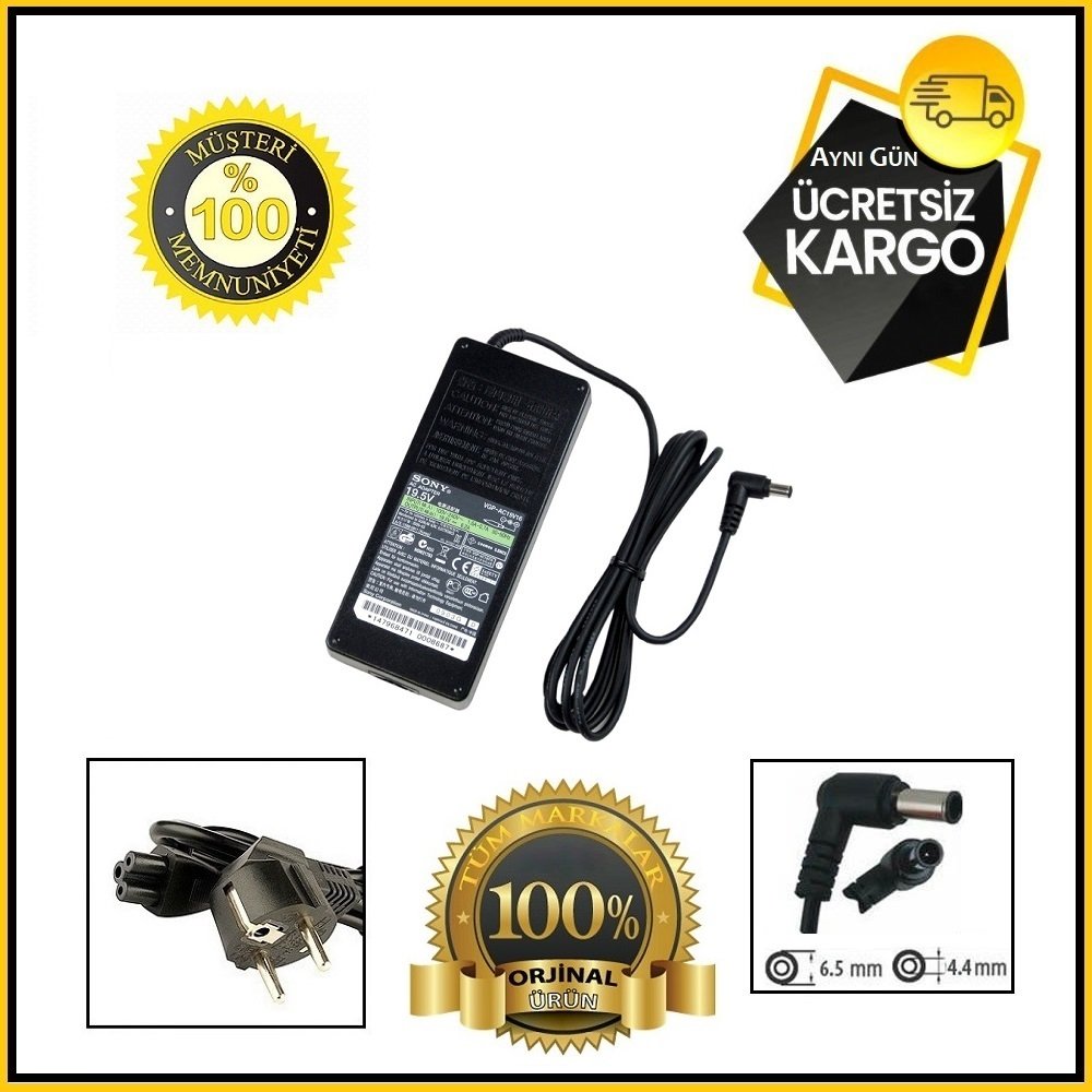 Orijinal Sony Vaio VGN-AR41M VGN-AR41L VGN-AR41E 19.5V 6.2A Adaptör Şarj Aleti