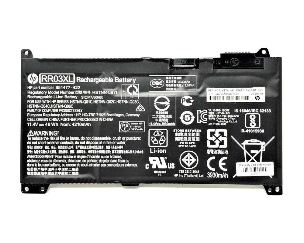 Orijinal HP ProBook 470 G5 Serisi Notebook Laptop Batarya Pil RR03XL
