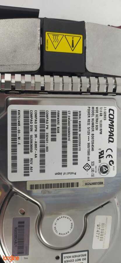 İkinci El HP 3R-A3057-AA 72.8Gb 10000Rpm 80Pin Ultra3 Scsi 3,5 232431-003