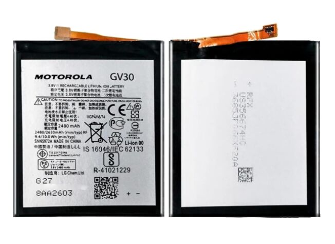 Motorola Orijinal Moto GV30 3.8V 2480mAh 9.4Wh Cep Telefonu Batarya Pil