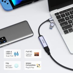 UNITEK 4K VIDEO CAPTURE HDMI TO USB-C/A (V1167A)