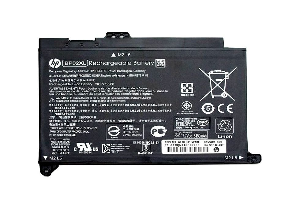 Orijinal HP 849569-542 849569-543 849909-855 Notebook Laptop Batarya Pil BP02XL