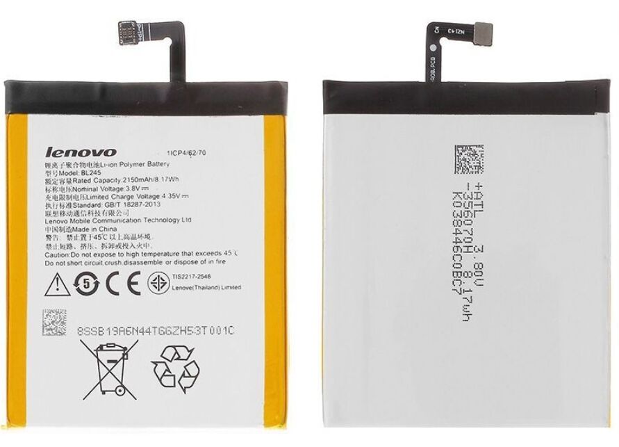 Lenovo Orijinal S60 Serisi BL245 3.8V 2150mAh 8.17Wh Cep Telefonu Batarya Pil