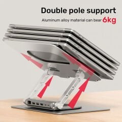 UNITEK 360D METAL 15.6” NOTEBOOK STAND 5in1 VE DOCKING STATION  (D1109B)