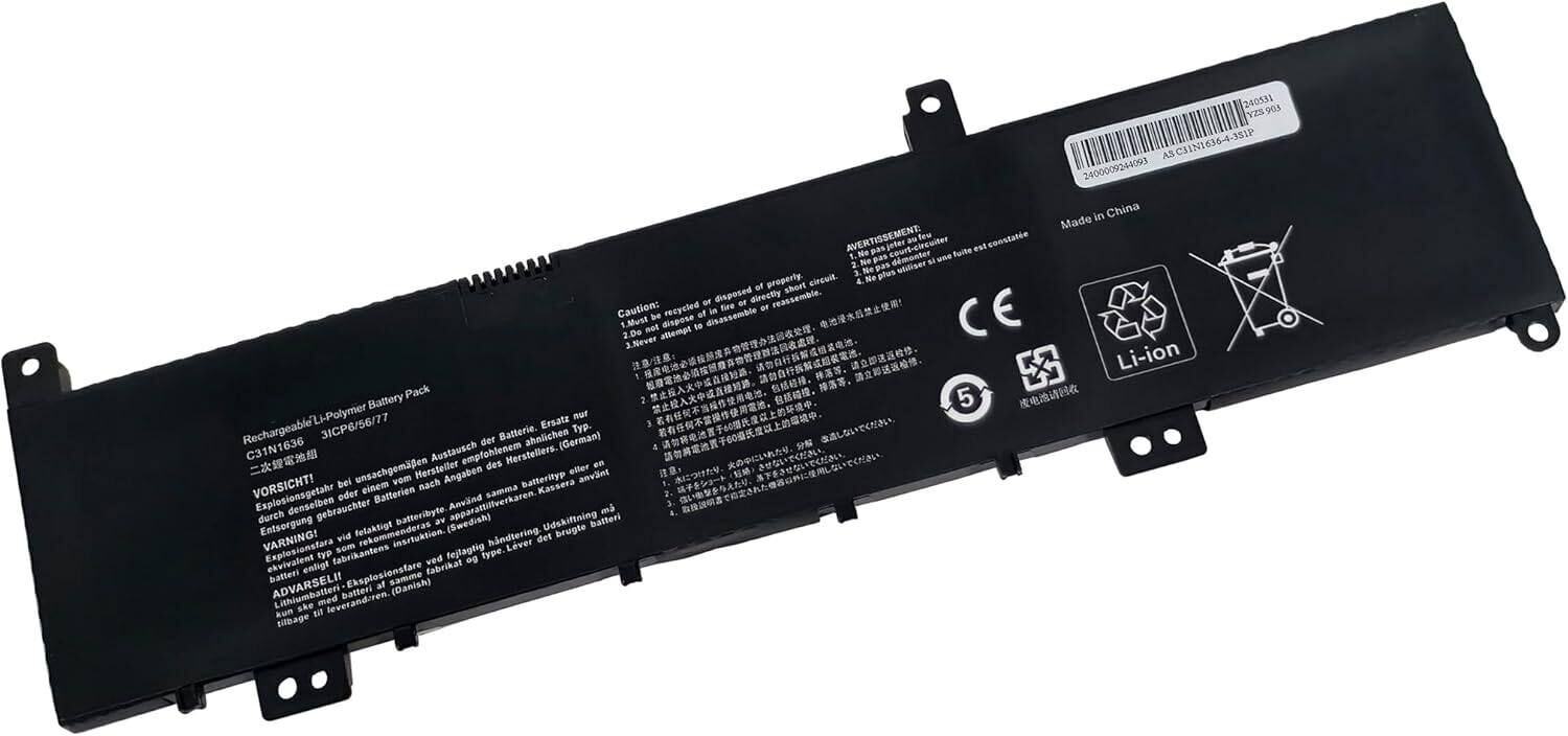 Asus Vivobook C31N1636 N580G N580V N580Vd N580vn, N580gd, N580v M580, N580, N580g, X580v, X580vd, X580vn X580, X580g, X580gd Batarya Pil A+++ Yeni Üretim