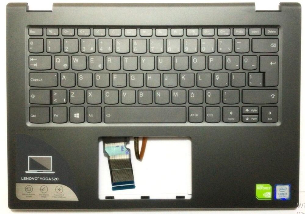 Lenovo Orijinal Yoga 520-14 520-14IKB 80X8 80YM 81C8 Klavye Dahil Üst Kasa