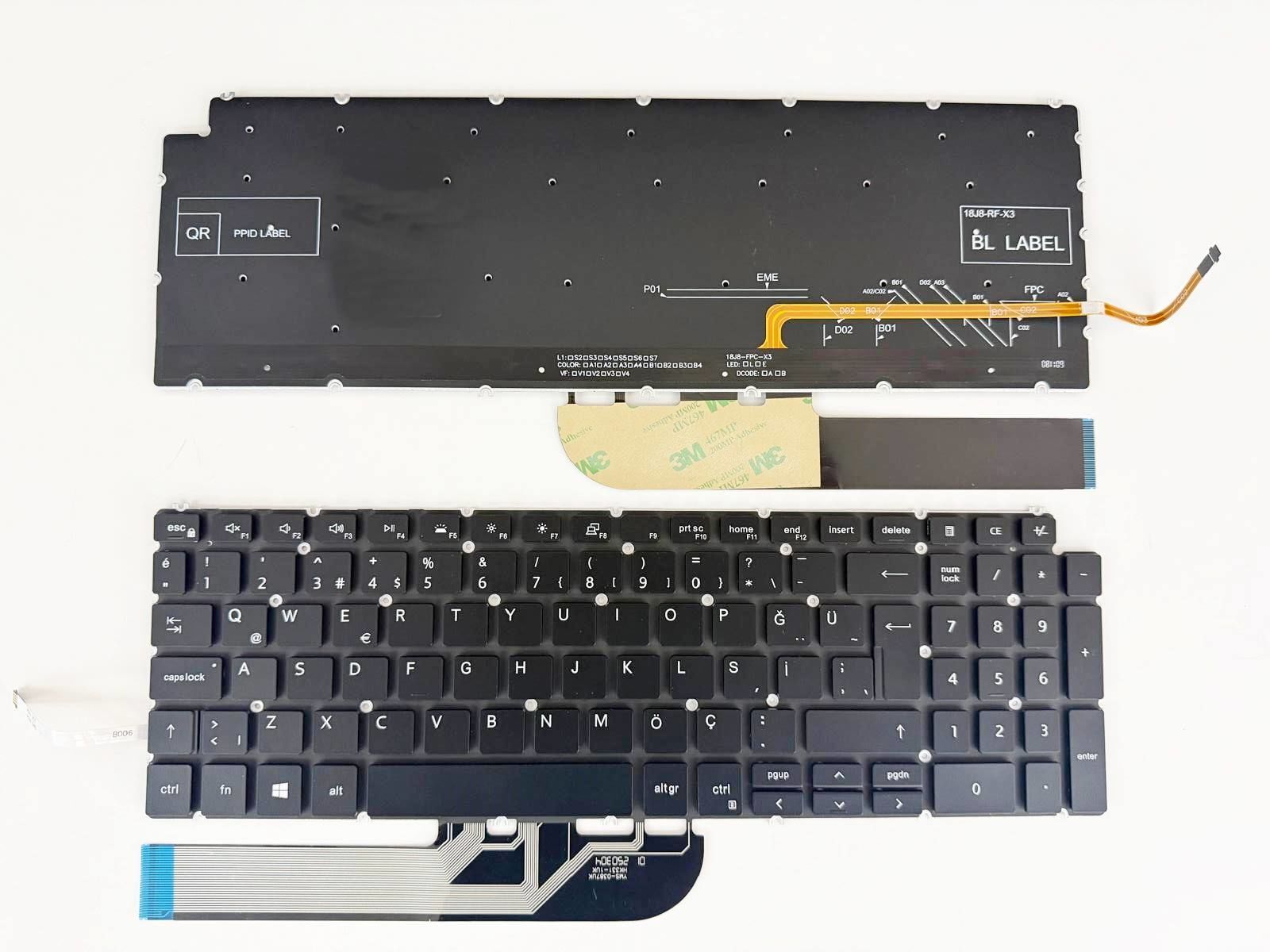 Dell inspiron Işıklı Aydınlatmalı 3501 3502 3505 5501 5502 5505 5508 5509 5509 5593 5584 5594 5598 5590, 7590 7591 7500 7501,7506 P42e P83f P84f P85f P88f P90f P98f P102f P97f, Latitude 3510 P101f, Dell Vostro 5501 5502 7500 7590 P102f Klavye Tuş Takımı
