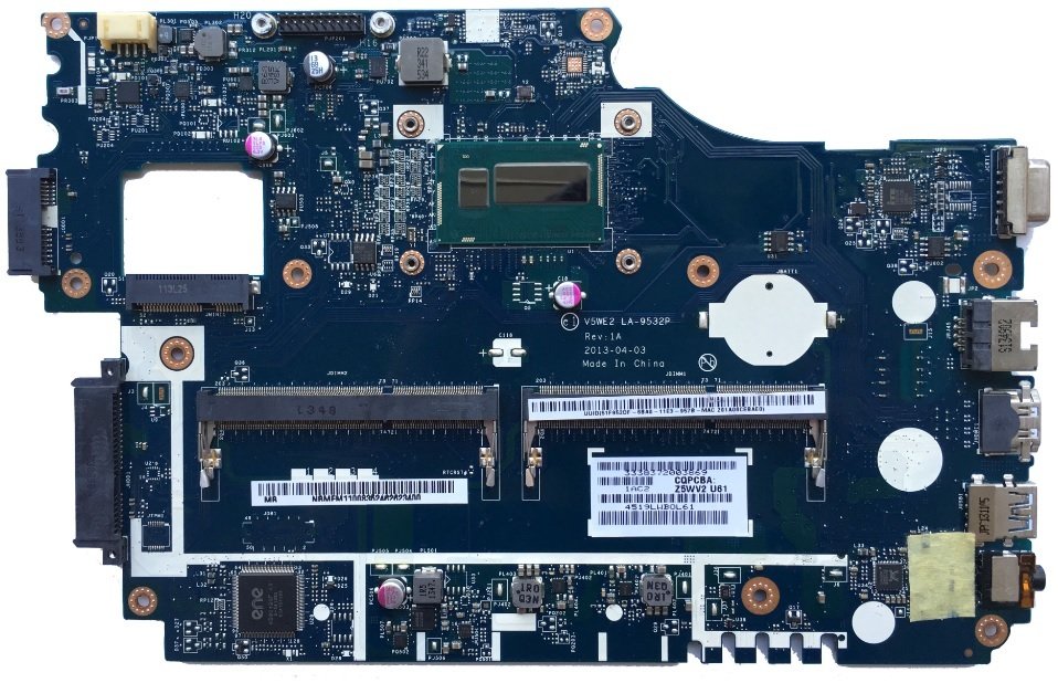 Acer Aspire E1-532 E1-532P E1-572 V5WE2 Celeron 2955U İşlemcili On Board Notebook Anakart LA-9532P