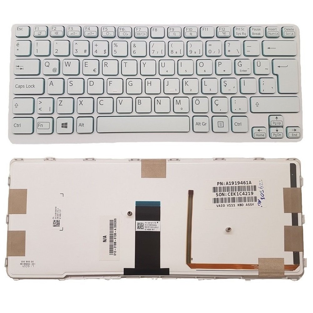 Orijinal Sony Vaio SVE14A Serisi Notebook Ledli Klavye Tuş Takımı 012-31BB-9138-A