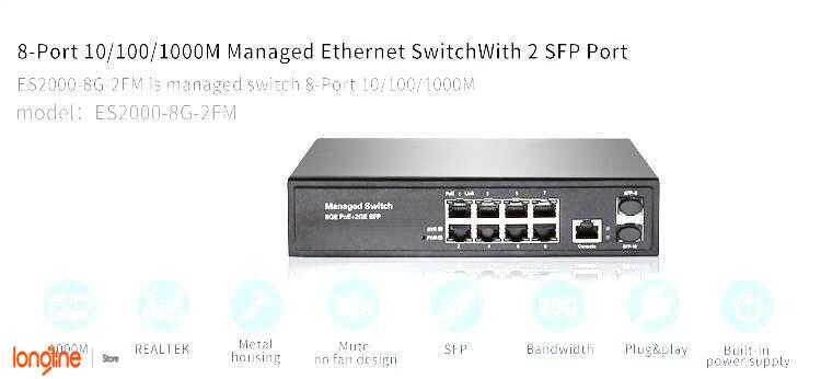 8 Port full Gigabit managed Switch+2SFP Slots
