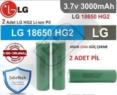 SONY VTC 6 MUADİLİ LG HG 2 INR 18650 Li-Ion 3000 mAh pil