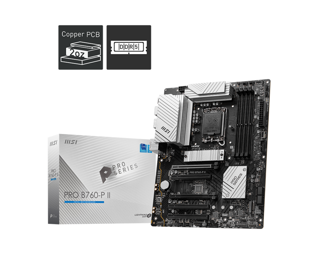 MSI PRO B760-P II DDR5 7000(OC) M.2 USB3.2 HDMI ATX 1700P