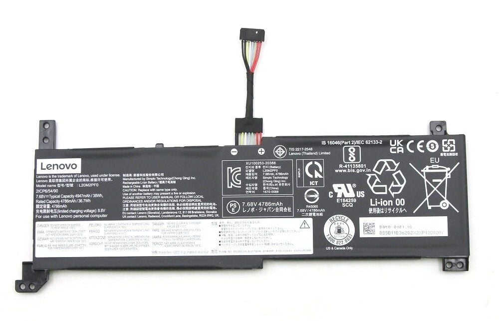 Orijinal Lenovo ideapad L20M2PF0 L20C2PF0 L20L2PF0 Lenovo V14 V15 G2-ITL/ALC Notebook Batarya Laptop Pili