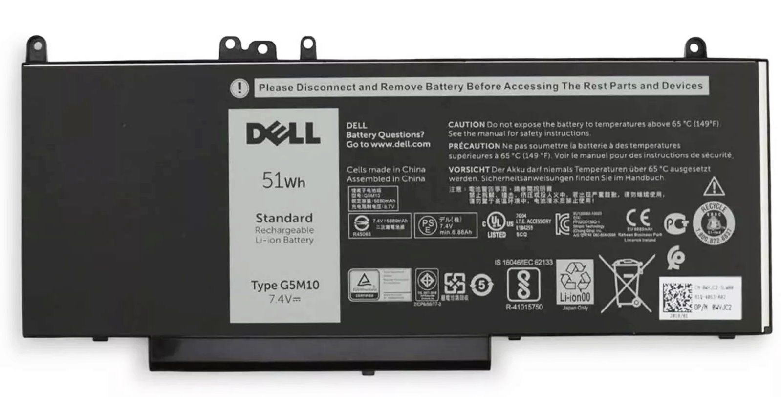 Dell Orjinal Latitude G5M10 E5270 E5470 P62G E5250 5450 E5450 E5550 5550 P37F P25S P48G P23T P62G 7v69y, txf9m R0Tmp Ryxxh, Txf9M, 8V5Gx, F5Ww5 Fdx0T Hk6Dv Wyjc2 Ym3Tc K9Gvn R9Xm9 P37F001 P23T001 P62G001 P48G001 Batarya Dell Pil