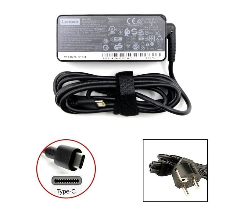 Orijinal Lenovo Flex 3 CB-11IGL05 2.25A 45W Type-C Uç Notebook Adaptör Laptop Şarj Aleti 02DL118