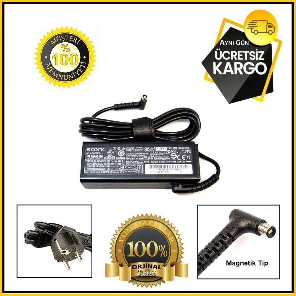 Orijinal Sony Vaio SVF13 SVF13N Fit 13A Tap 11 19.5V 2.0A Notebook Adaptör Şarj Aleti VGP-AC19V74