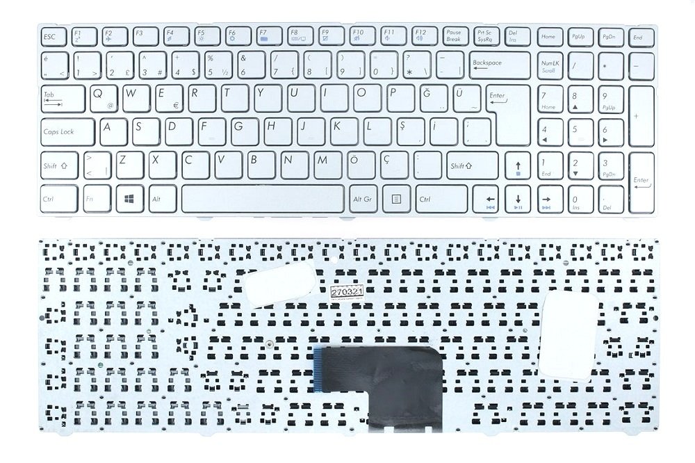 Casper Nirvana PG-C17 Notebook Klavye Laptop Tuş Takımı - Silver