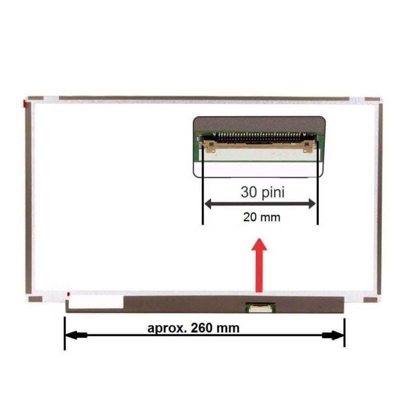 Lenovo 15.6 inç Dar kasa N156HCA-EAC, B156HAN06.2, NT156FHM-N43 v8.0 B156HTN06.2 n156hga-ea3 c3, NV156FHM-N48 v8.0, B156HAN02.1 LP156WFH SP LP156WFE SP NV156FHM-N69 N156HCE-EN1 N156HCA-EAC NV156FHM-N4S NT156FHM-N43 260mm Devre Uzunluğu