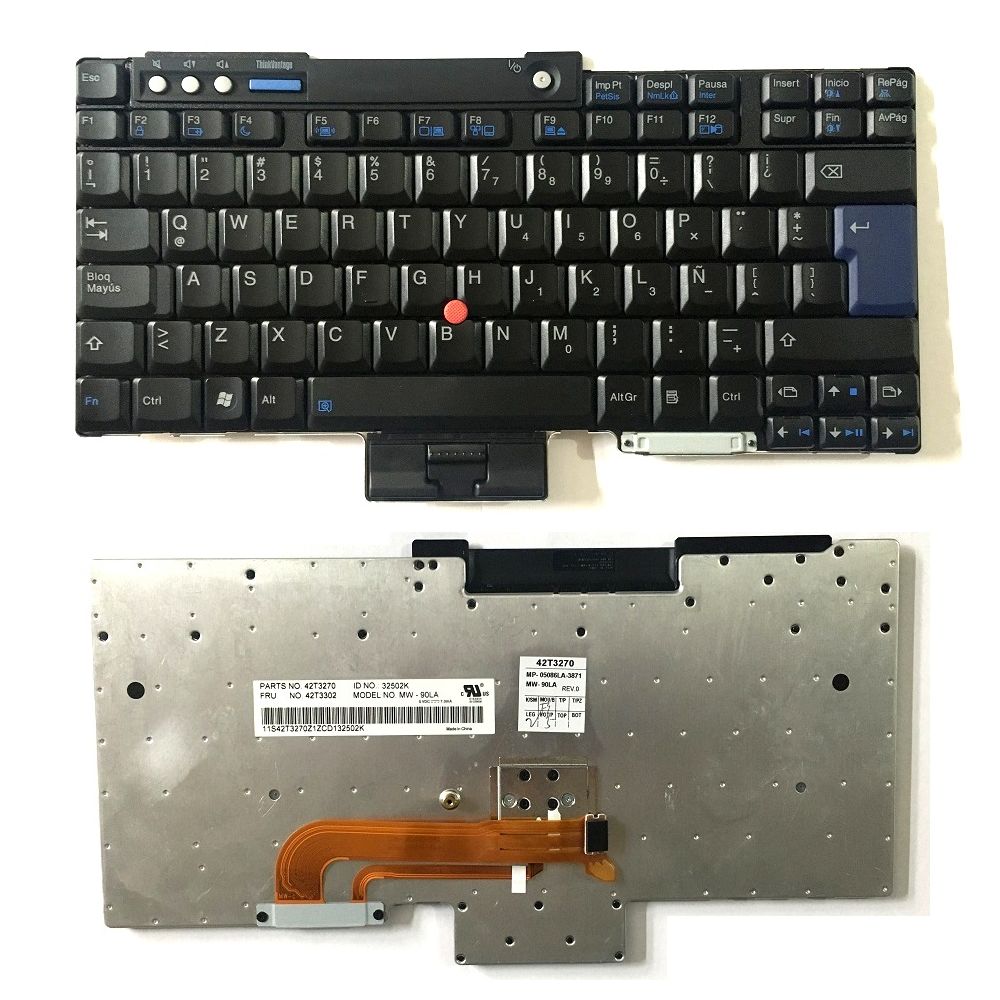 Orijinal Lenovo ThinkPad Z61 T500 T400 ispanyolca Klavye Tuş Takımı 42T3302