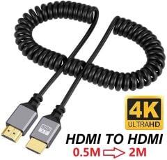 Hdmi Spiral Yaylı Uzayabilen FullHd 4k 60Hz Uhd Kablo (0.5-2 Metre)
