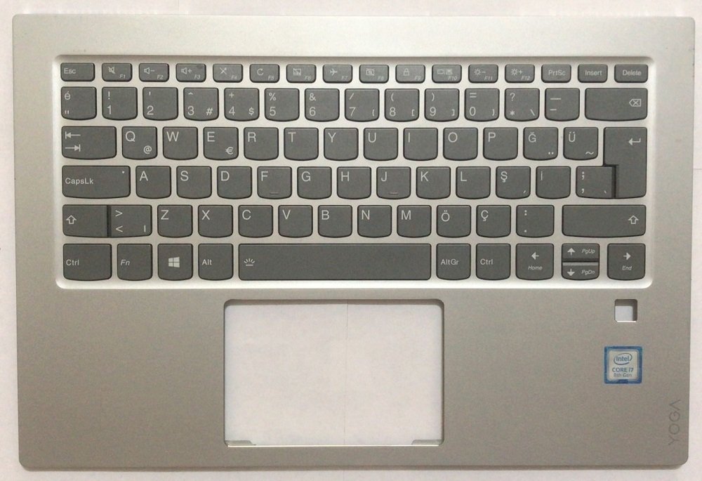 Lenovo Orijinal Yoga 920-13IKB Glass 80Y8 Notebook Türkçe Ledli Klavye Dahil Üst Kasa