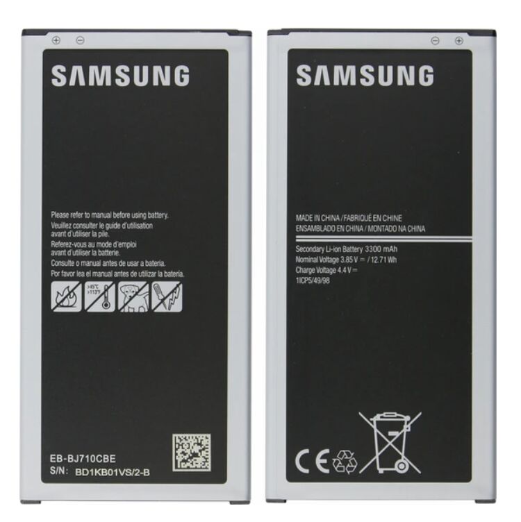 Samsung Orijinal Galaxy J7 2016 J710 4.4V 3300mAh 12.71Wh Cep Telefonu Batarya Pil