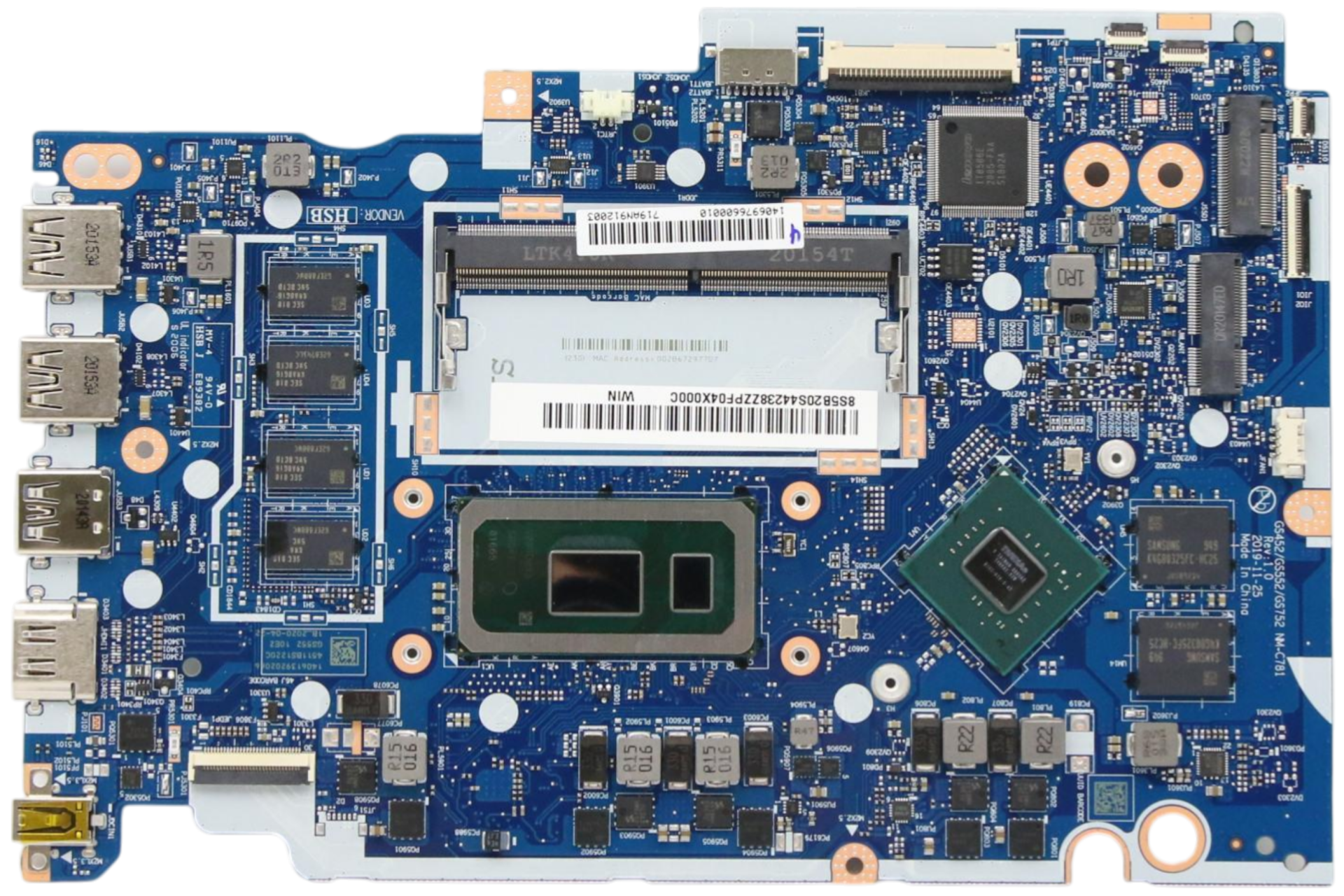 Lenovo Ideapad 3-15IML05 81WB i5-10200U NM-C781 Laptop Anakart