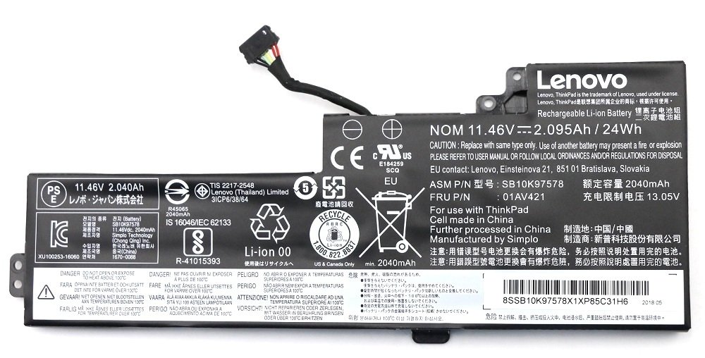 Orijinal Lenovo Thinkpad SB10K97578 01AV421 Notebook Batarya Laptop Pil