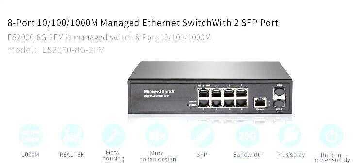 8P GigaBit Yönetilebilir Switch Metal kasa 8 port 10/100/1000