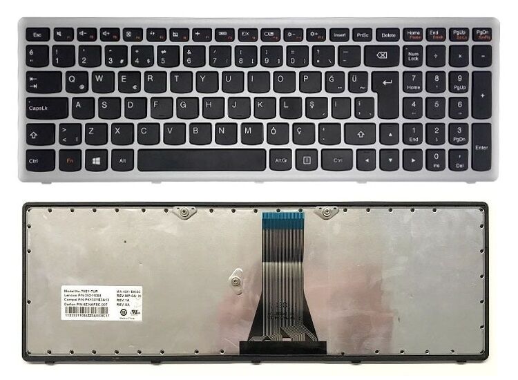 Orijinal Lenovo ideapad S510p Gri Çerçeveli Klavye Tuş Takımı NSK-BMPST