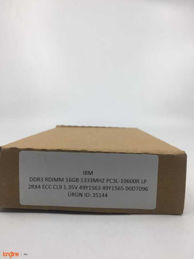 İkinci El IBM DDR3 16GB 1333MHZ PC3L-10600R ECC CL9 49Y1563 49Y1565 00D709