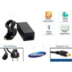 Samsung  19V ~ 3.16A 65w  Mini 5.3mm *3.0mm Notebook Adaptörü, Laptop Adaptörü Adapter Adaptor şarj Cihazı