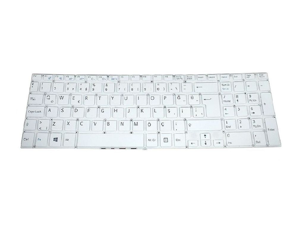 Sony Vaio Fit 15 SVF15 SVF152 Serisi Beyaz Klavye Tuş Takımı Türkçe