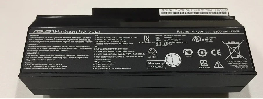 Orijinal Asus G53 G53J G53S G53SV G73 G73G G73GW G73J G73JH G73JQ VX7 Batarya Pil A42-G73