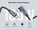 UNITEK TYPE-C HIZLI ŞARJ KABLOSU 90 DERECE 2 METRE 100W (C14123BK-2M)