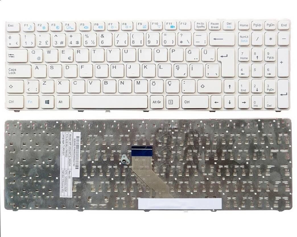 Casper nirvana beyaz Mt50 Mt55 chd ckv cku cky chy chu   Klavye Tuş Takımı Q MP-09Q36TQ-360W MP-09Q36TQ-3605W MP-09Q36TQ-3602W