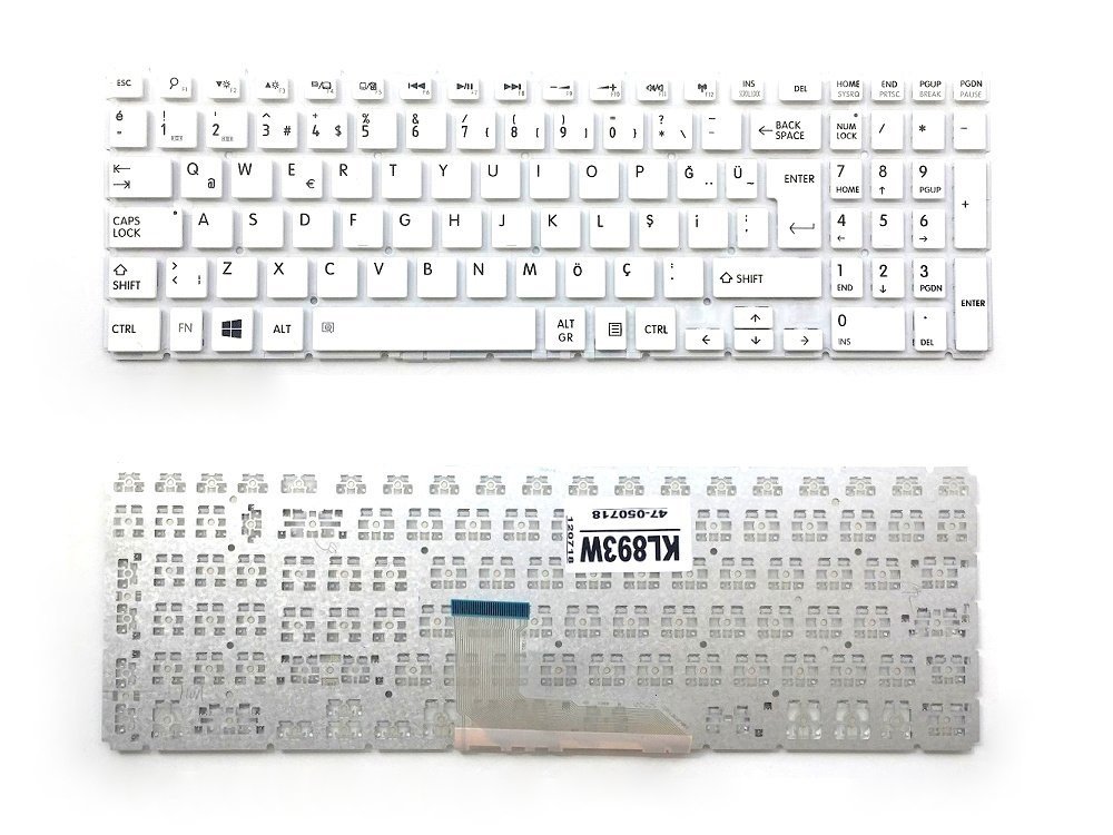 Toshiba Satellite C55T-B C55D-B C50-C C50D-C C50DT-C Klavye Tuş Takımı Beyaz