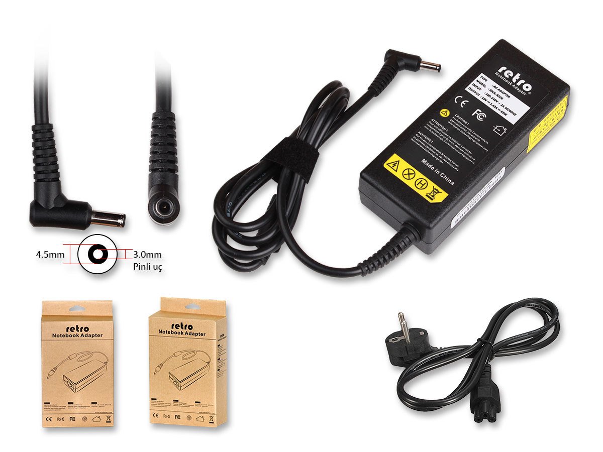 Asus 19V 3.42A 65W Pinli Uç Notebook Adaptör Laptop Şarj Aleti