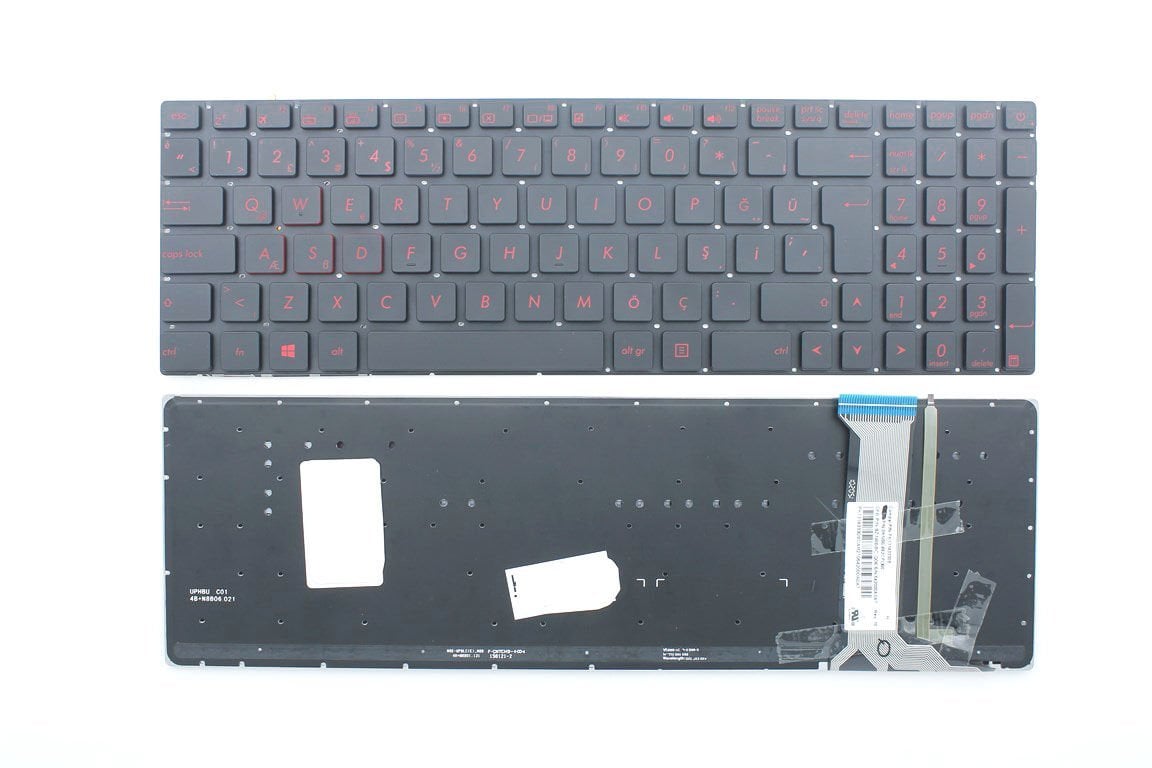 ASUS N551 G551 G551JK G551JM G551JX N551 N551J N551JB N551JK N551JM Asus G58, N551, N751, R555, R561, N552, N752, G551, G552, G741, GL551, G552, G771, GL552, GL752, ZX50, GL771  Siyah Işıklı Klavye TuşT akımı